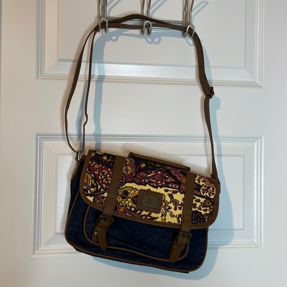 Obey Propaganda RARE Denim Messenger Crossbody Bag
